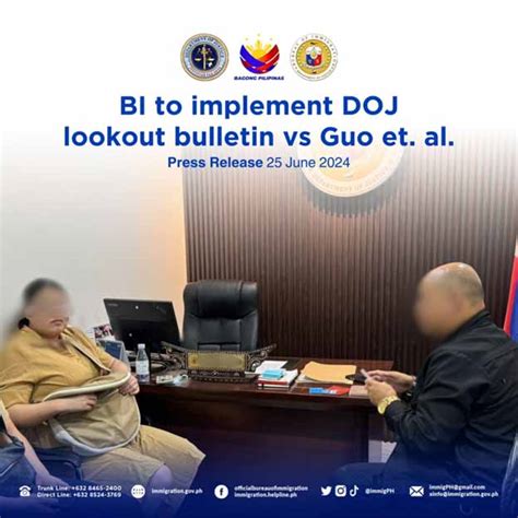 Immigration lookout bulletin issued vs Guo .